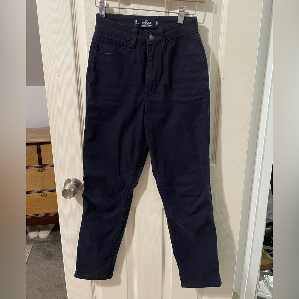 Navy Blue Hollister ultra high rise mom pant